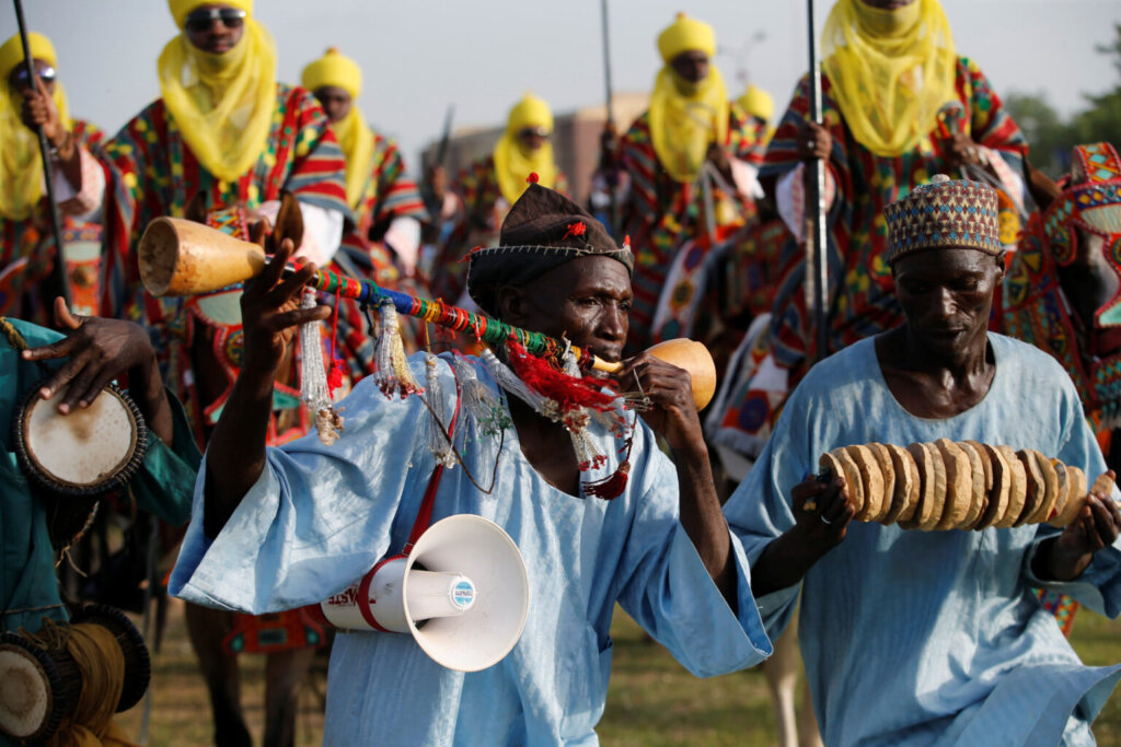 Traditional Flutists Perform During The Durbar Festival On The Second Day Of Eid Al Fitr Celebrations In Nigeria's Northern City Of Kano